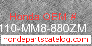 Honda 61110-MM8-880ZM genuine part number image