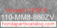 Honda 61110-MM8-880ZV genuine part number image