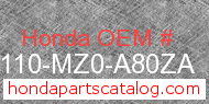 Honda 61110-MZ0-A80ZA genuine part number image