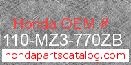 Honda 61110-MZ3-770ZB genuine part number image