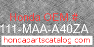 Honda 61111-MAA-A40ZA genuine part number image