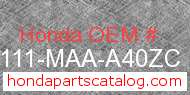 Honda 61111-MAA-A40ZC genuine part number image