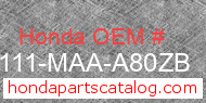 Honda 61111-MAA-A80ZB genuine part number image