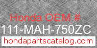 Honda 61111-MAH-750ZC genuine part number image