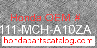 Honda 61111-MCH-A10ZA genuine part number image