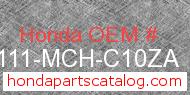 Honda 61111-MCH-C10ZA genuine part number image