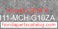 Honda 61111-MCH-G10ZA genuine part number image