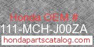 Honda 61111-MCH-J00ZA genuine part number image