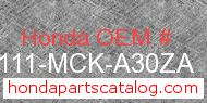 Honda 61111-MCK-A30ZA genuine part number image