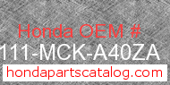 Honda 61111-MCK-A40ZA genuine part number image