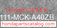 Honda 61111-MCK-A40ZB genuine part number image