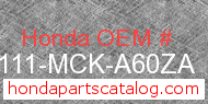 Honda 61111-MCK-A60ZA genuine part number image