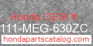 Honda 61111-MEG-630ZC genuine part number image
