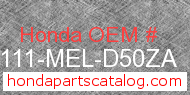 Honda 61111-MEL-D50ZA genuine part number image
