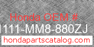 Honda 61111-MM8-880ZJ genuine part number image