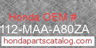 Honda 61112-MAA-A80ZA genuine part number image