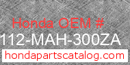 Honda 61112-MAH-300ZA genuine part number image
