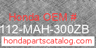 Honda 61112-MAH-300ZB genuine part number image