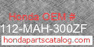 Honda 61112-MAH-300ZF genuine part number image