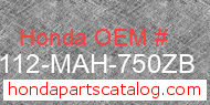 Honda 61112-MAH-750ZB genuine part number image
