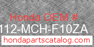 Honda 61112-MCH-F10ZA genuine part number image