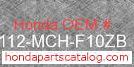 Honda 61112-MCH-F10ZB genuine part number image