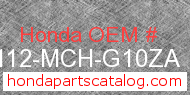Honda 61112-MCH-G10ZA genuine part number image