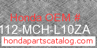 Honda 61112-MCH-L10ZA genuine part number image