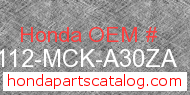 Honda 61112-MCK-A30ZA genuine part number image