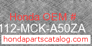 Honda 61112-MCK-A50ZA genuine part number image