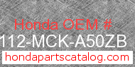 Honda 61112-MCK-A50ZB genuine part number image