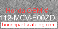 Honda 61112-MCV-E00ZD genuine part number image