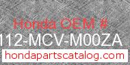 Honda 61112-MCV-M00ZA genuine part number image