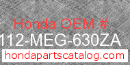 Honda 61112-MEG-630ZA genuine part number image