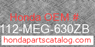 Honda 61112-MEG-630ZB genuine part number image