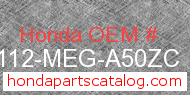 Honda 61112-MEG-A50ZC genuine part number image