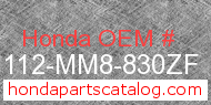 Honda 61112-MM8-830ZF genuine part number image