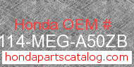 Honda 61114-MEG-A50ZB genuine part number image