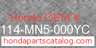 Honda 61114-MN5-000YC genuine part number image