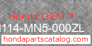 Honda 61114-MN5-000ZL genuine part number image