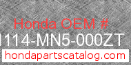 Honda 61114-MN5-000ZT genuine part number image