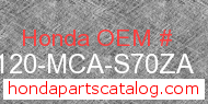 Honda 61120-MCA-S70ZA genuine part number image