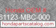 Honda 61123-MBC-000 genuine part number image
