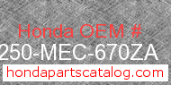 Honda 61250-MEC-670ZA genuine part number image