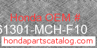 Honda 61301-MCH-F10 genuine part number image