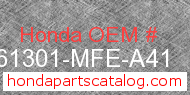 Honda 61301-MFE-A41 genuine part number image