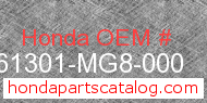 Honda 61301-MG8-000 genuine part number image
