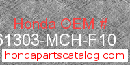 Honda 61303-MCH-F10 genuine part number image