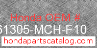 Honda 61305-MCH-F10 genuine part number image