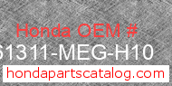 Honda 61311-MEG-H10 genuine part number image